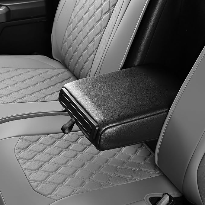 Huidasource Fit for Gray Chevy Silverado/GMC Sierra Rear Seat Covers, Thickened Split Nappa Leather Truck Back Seat Cover 2007-2013&2019-2025 1500, 2020-2025 2500HD 3500HD Crew Cab WT LS LT