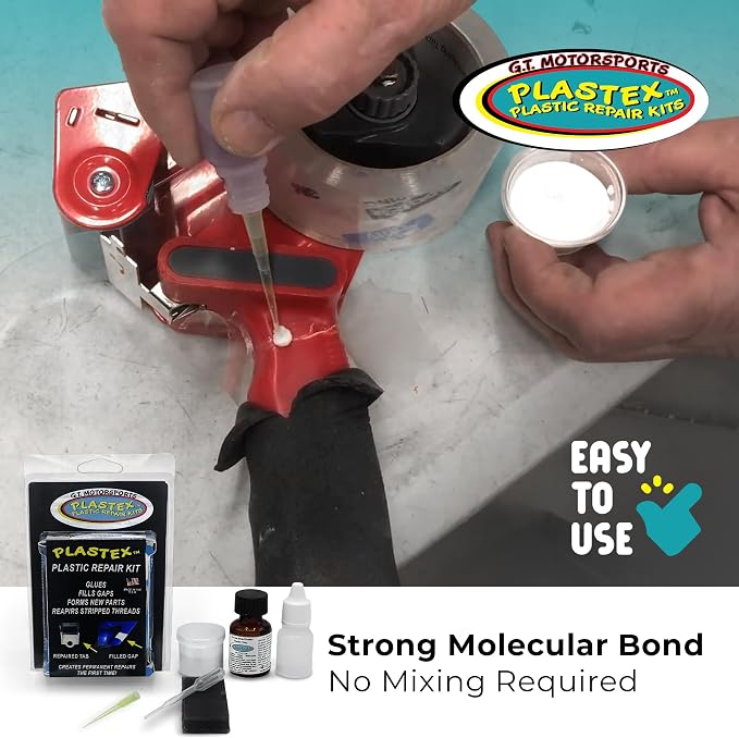 Plastex Plastic Repair Kits - Easily Glue, Repair or Remake Broken Plastic, Fiberglass, Wood & More! (Small Clear Travel Size Kit)