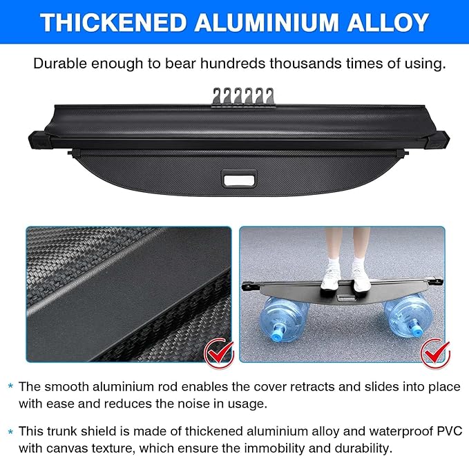 Powerty Cargo Cover for 2018-2023 2024 Chevy Chevrolet Equinox/GMC Terrain Accessories Retractable Trunk Cover All Weather Shielding Shade Cargo Luggage Cover Carbon Fiber