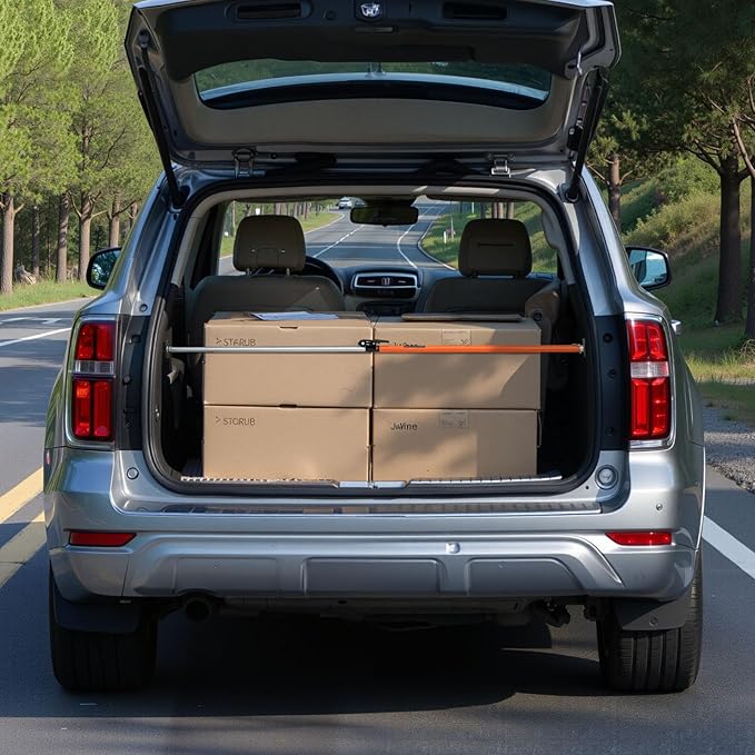 VEVOR Cargo Bar, Cargo Bar Adjustable from 40" to 73", Heavy-Duty Steel Cargos Stabilizer with Non-Slip Foot Pads, Telescoping Load Lock Bars Stop Sliding for SUVs, Sedans