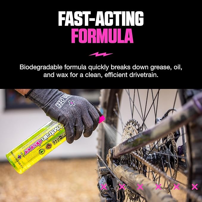 Muc-Off Bio Drivetrain Cleaner | Effective Biodegradable Bicycle Chain Cleaner and Degreaser Spray | Suitable for All Types of Bike