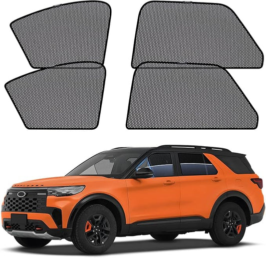 ZATOOTO Car Window Shades for Ford Explorer 2020-2024, Sun Shade for Side Windows Breathable Mesh Car Window Screen for Camping, Protecting Your Baby from 99% UV Rays and Heat, Free-Glare