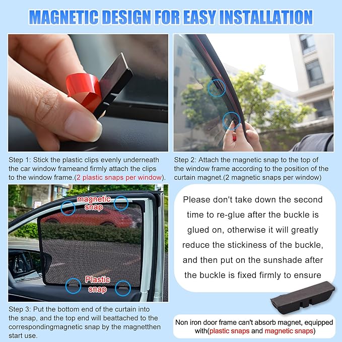ZATOOTO Car Window Shades for Ford F-150 2017-2024, Car Window Covers for Baby Breathable Mesh Screen Blocking 99% of UV Rays and Glare, Privacy Protection for Camping and Napping