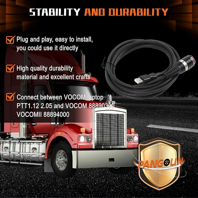 PANGOLIN 88890305 Scanner Cable Automotive USB Cable for Volvo 88890300 88894000 Diagnostic Adapter Tool Excavator Spare Parts