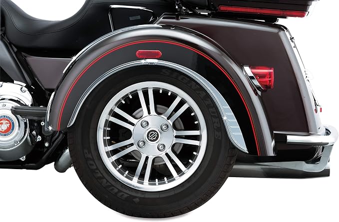 Kuryakyn 7214 Motorcycle Accent Accessory: Rear Fender Flares for 2009-19 Harley-Davidson Trike Motorcycles, Chrome, 1 Pair , black
