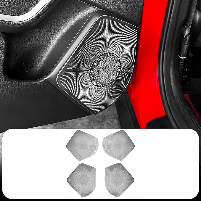4PCS Speaker Grille Covers Compatible with Kia Soul 2020-2026 Accessories (Silver)