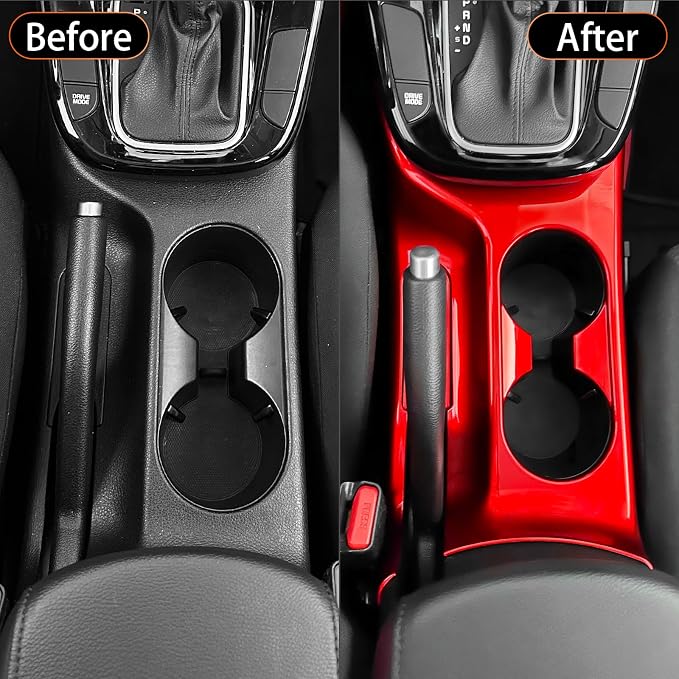 YOUTOOCAR Water Cup Holder Trim Cover Compatible with Kia Soul 2020-2026 Accessories (Red)