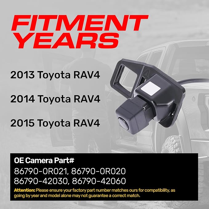 Master Tailgaters Replacement for Toyota RAV4 (2013-2015) Backup Camera OE Part # 86790-0R020, 86790-0R021, 86790-42030, 86790-42060