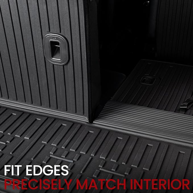 Cargo Mat with Backrest Mats for 2020-2025 Kia Telluride 7/8 Passenger Car Mats Accessories, All Weather TPE Interior Protectors Cargo Liner Trunk Mat(Cargo Mat with Backrest Mats)