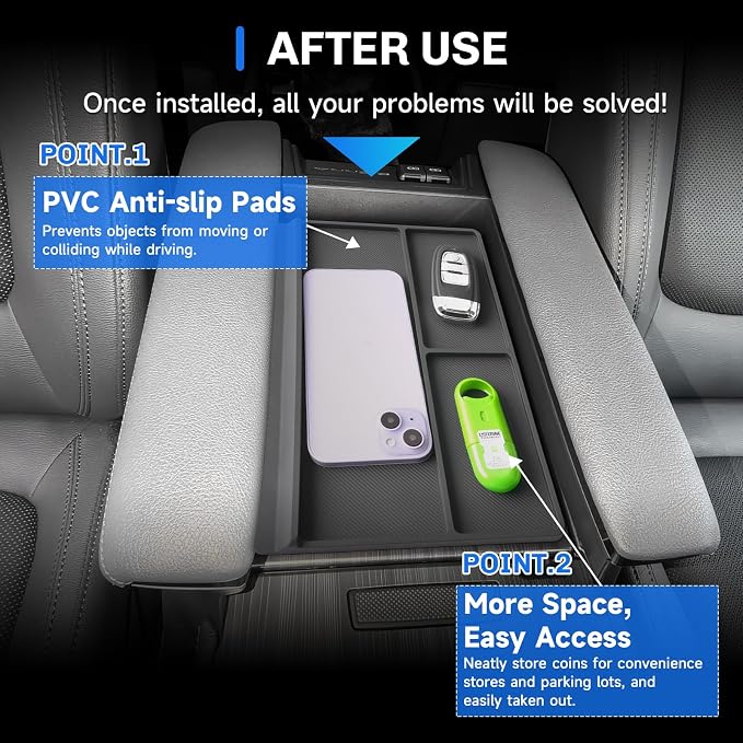 SXCY for 2025 2026 Toyota Sienna Accessories 2021-2025 2026 Sienna Armrest Protective Mats [Not for Cool Box] 2024-2026 Sienna Accessories Console Inserts Liner Anti-Slip Anti-Dust Waterproof Mats