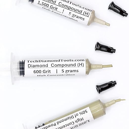 TechDiamondTools Kit of 3 Diamond Lapping Paste Polishing Compound USA Made 600 1050 1500 Grit Lapidary Paste for Rock Glass Metal Jewelry Resin Marble with High Concentration of Diamond Powder