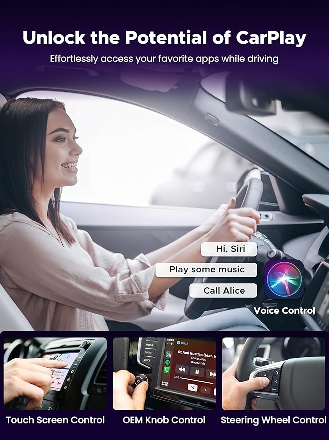 2-in-1 Wireless CarPlay Adapter & Car TV Mate Pro 2026 [Metal & Glass Case, Autolink Pro] Convert Wired to Wireless Car Play with HDMI Input, Screen Mirroring & Streaming, Fit for 2016+ Cars -Black