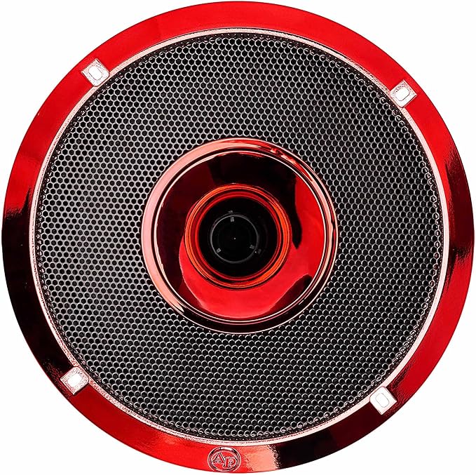 Audiopipe 8" Compression Horn Mid-Range Loudspeaker (APMB-828GH-RED), 400W, Built-in Compression Horn Driver, Flat Steel Basket, 2-Way Coaxial, KSV Voice Coil, Grill, Sleek Candy Red