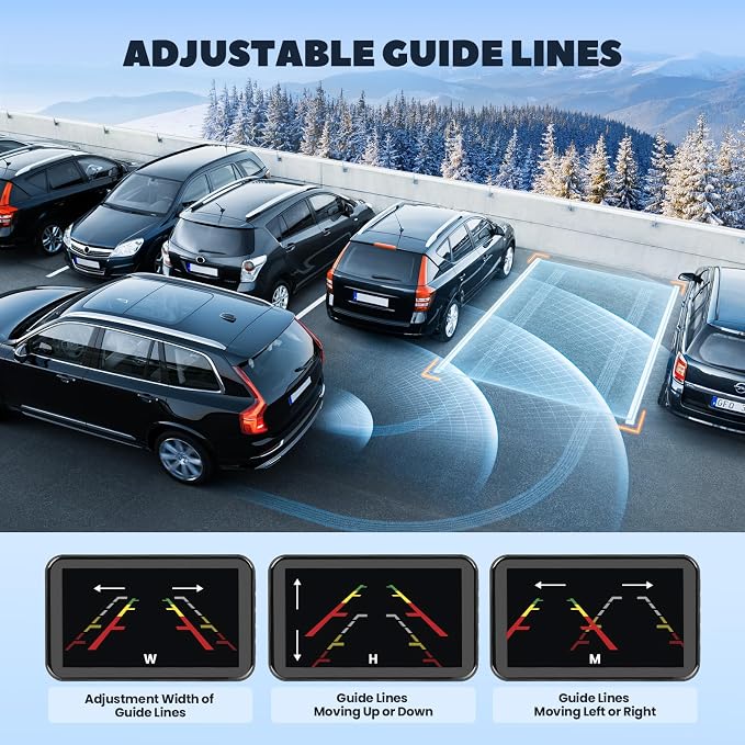 Wireless Backup Camera With 7" Monitor, RV Back Up Camera System 1080P With Video Recording, Night Vision Rear View Cameras Split Screen for Furrion RVs Car Truck Trailer Pickup Van