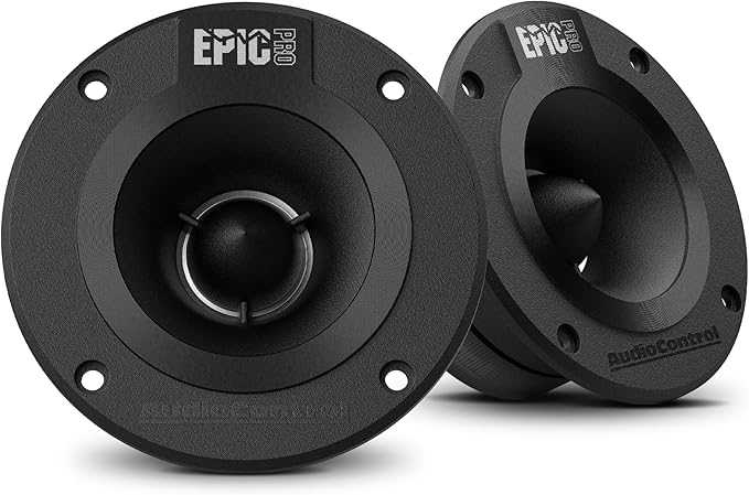 AudioControl EPICPRO4T Epic PRO 4” Compression Bullet Tweeter Car Speakers Set (Pair), 120W Max, 4 Ohms, Tweeter Crossover Included, Pro Audio High SPL Tweeters for Car Audio System