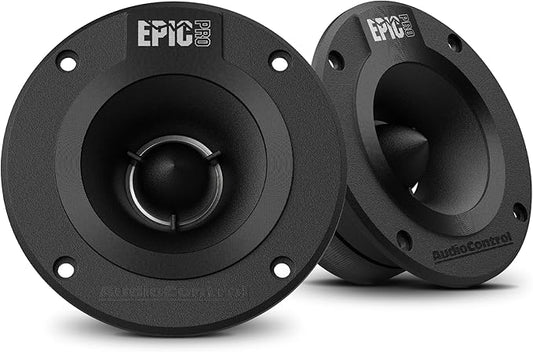 AudioControl EPICPRO4T Epic PRO 4” Compression Bullet Tweeter Car Speakers Set (Pair), 120W Max, 4 Ohms, Tweeter Crossover Included, Pro Audio High SPL Tweeters for Car Audio System