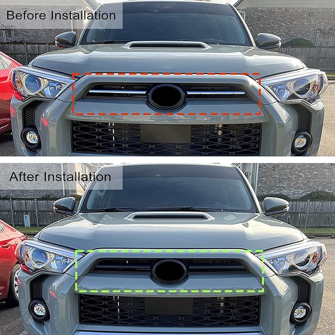 JDMCAR Front Center Grille Insert Cover Trim and Center Console Organizer (Red Trim) Compatible with 2023 2022 2021 2020 Toyota 4Runner