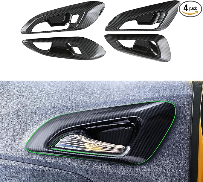 Door Inner Handle Protection Cover Trim Anti Scratch Interior Door Handle Decorative Accessories Kit Imitation Carbon Fiber Pattern ABS Material for Chevrolet Trax 2023 2024 2025 Pack of 4