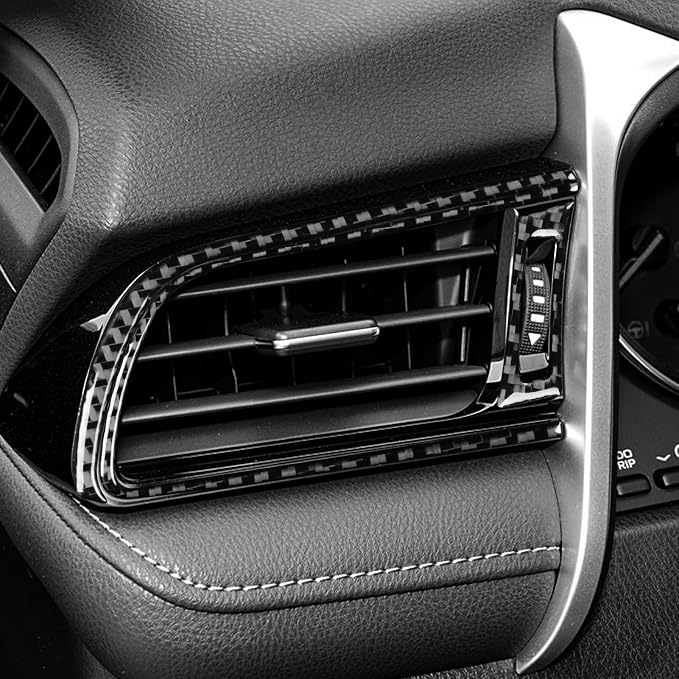 NVCNX Real Premium Carbon Fiber for Toyota Camry Accessories 2018-2024 2019 2020 2021 2022 2023 SE/LE/XSE/XLE/SE Nightshade/L/TRD Gas Hybrid Car Dash Air Vent Frame Cover Interior Trim Sticker 6PCs