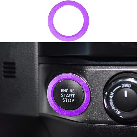 for Toyota Tacoma Accessories 2023 2022 2021 2020 with 8" or 7" Touchscreens Knob Covers - AC Vent Ring Button Knob Covers for Air Conditioner Volume Mirror Push Start Stop Button Trim 12Pcs (Purple)