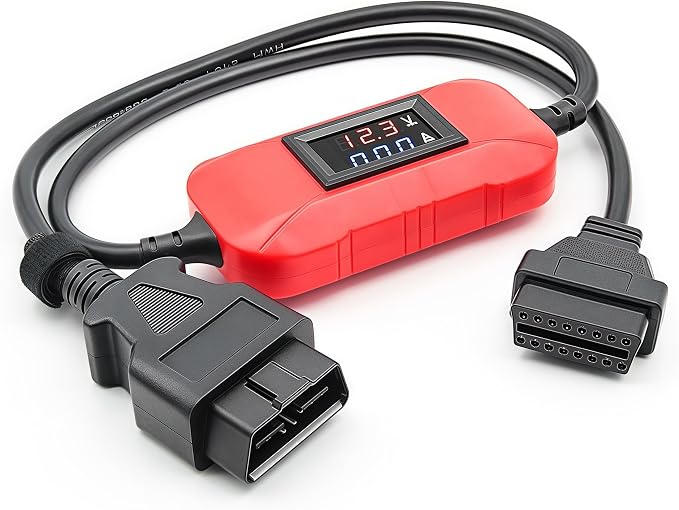A0281 OBD2 Adapter 24V to 12V for Heavy Diesel Truck, for Launch X431 Easydiag 2.0/3.0/GOLO and Thinkdiag OBD2 Scanner. (Red)