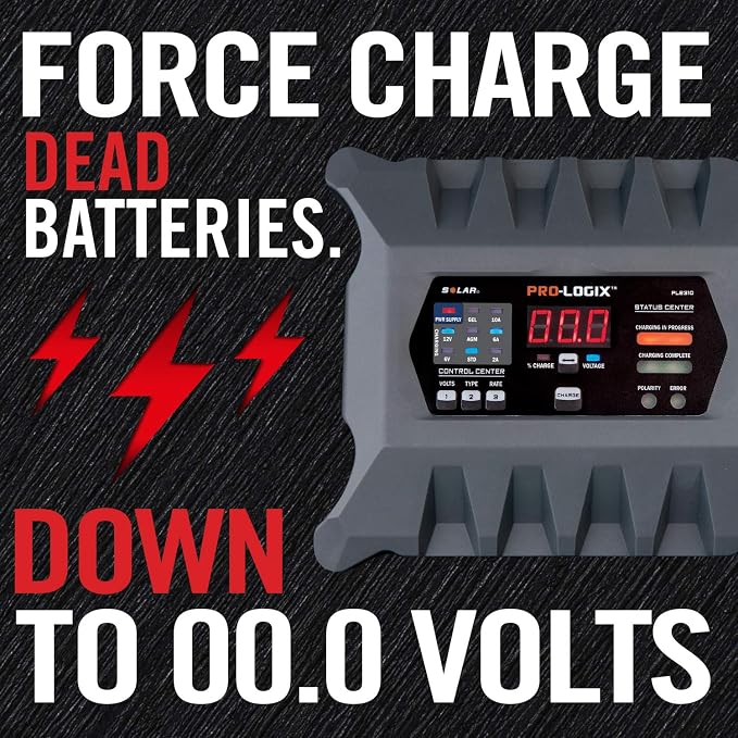 Clore Automotive PL2310 10-Amp Fully-Automatic Smart Charger, 6V and 12V Battery Charger, Battery Maintainer, and Stable Power Supply with Temperature Compensation