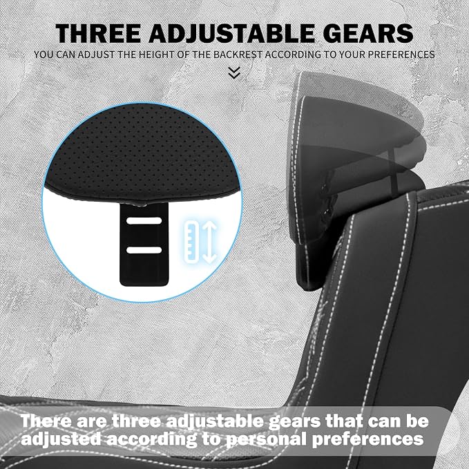 Motorcycles Driver Passenger Seat Cushion Pad One-Piece Seat Leather Pillion with Driver Backrest Fit for Harley Low Rider FXLR FXLRS Sport Glide FLSB 2018-Up (White Stitching)