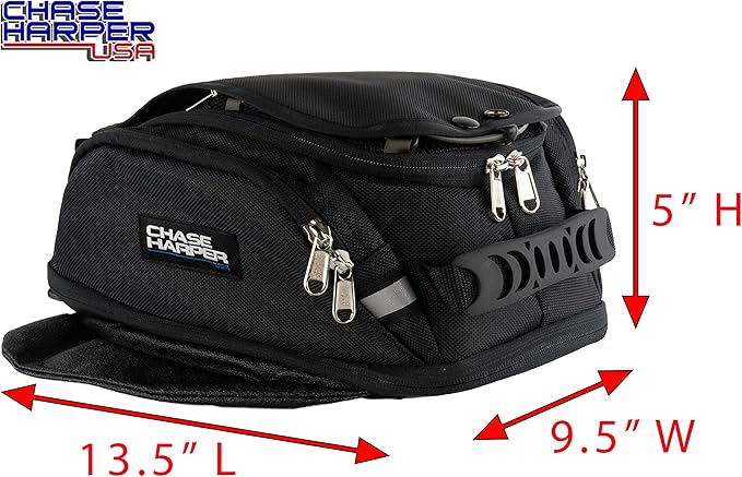 Chase Harper USA 6X Magnetic Tank Bag - Water-Resistant, Tear-Resistant, Industrial Grade Ballistic Nylon with Anti-Scratch Rubberized Polymer Bottom, Super Strong Neodymium Magnets