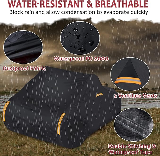 StarknightMT Ryker Cover Compatible with 2019-2026 Can-Am Ryker 900 600 Sport Rally Edition All-Weather PU Waterproof Cover for Indoor Outdoor Snow Rain Dust Sun Protection Accessories Vent