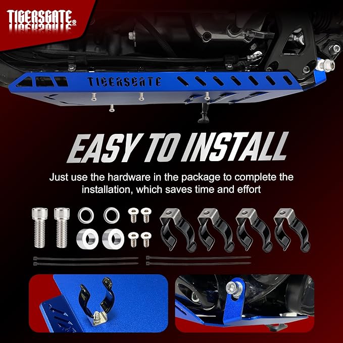 2018-2024 Softail 6061 Aluminum Engine Skid Plate for Breakout, Deluxe, Fat Bob, Fat Boy, Street Bob, Sport Glide, Heritage Classic, Low Rider, Slim Models, Blue