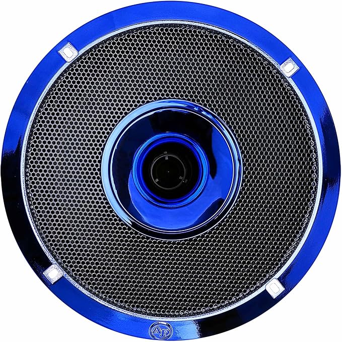 Audiopipe 8" Compression Horn Mid-Range Loudspeaker (APMB-828GH-BLU), 400W, Built-in Compression Horn Driver, Flat Steel Basket, 2-Way Coaxial, KSV Voice Coil, Grill, Sleek Candy Blue