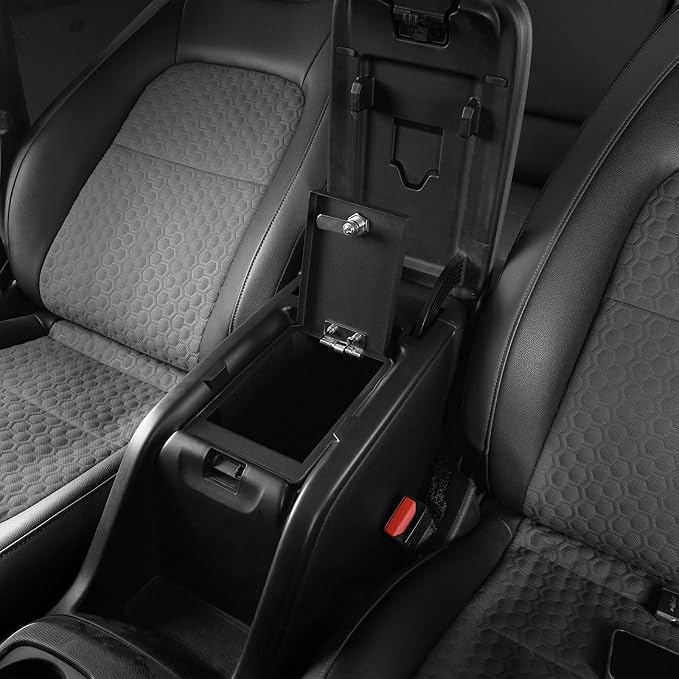 Hooke Road Colorado Center Console Safe Lockbox Insert Armrest Organizer Compatible with 2015-2022 Chevy Colorado & GMC Canyon, Black Password Lock Box