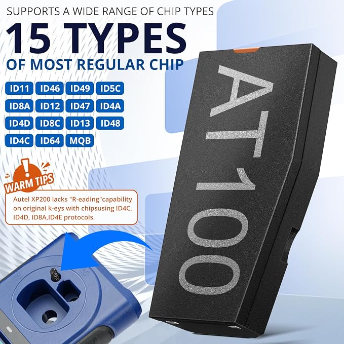 Autel AT100 Multi-Application Transponder Super Chip Used with XP200, XP400, XP400PRO for Vehicles for ID11/12/13/46/47/48/49/4A/4C/5C/4D/64/8A/8C (Pack of 10)