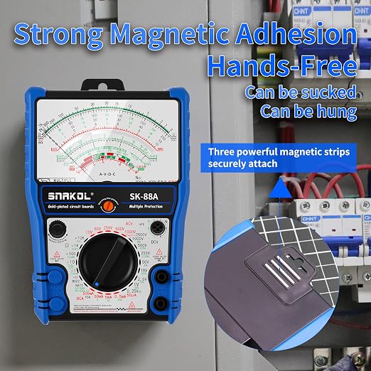 Analog Multimeter Tester, Analog Voltmeter Multimeter, Fieldpiece Volt Meters and Multimeters for AC/DC Volt 2500V, DC Current 10A, RX 10K, Battery Tester, Diode/LED Testing,24 Range