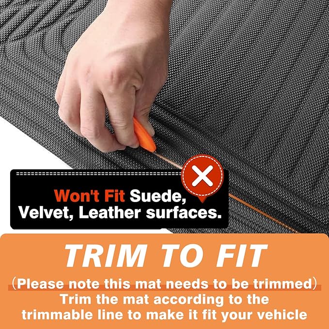 TripleAliners Vehicle Mat Universal Fit Trunk Cargo Liner All Weather Protection XPE Material Seat Back Protector Trim-to-Fit Compatible with Most Cars SUV Sedan(Backrest Mat) NO for Suede Surface