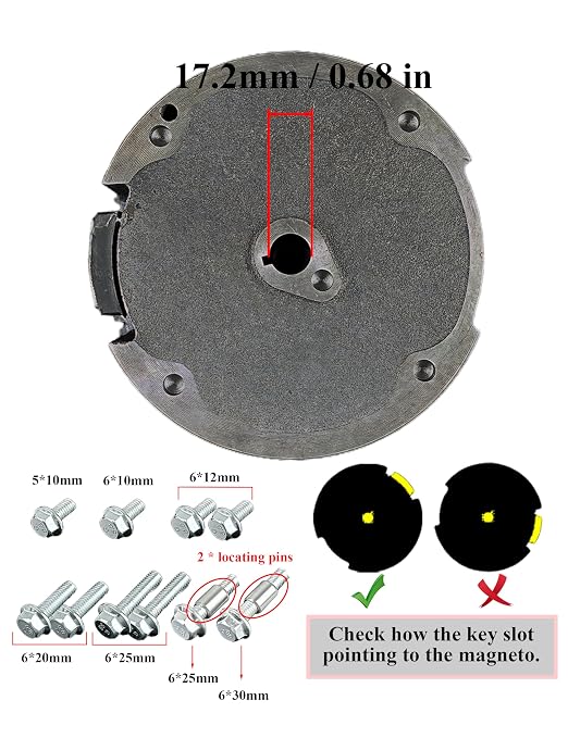 YAMAKATO Electric Start Kit for Honda Gx160 GX200 5.5HP 6.5HP Small Engines, 163cc-196cc Key Box Electrical Starter for Motor Upgrade