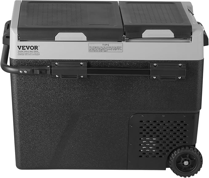VEVOR Car Refrigerator 58L / 61.5 QT, Dual Zone 12 Volt Compressor Fridge, -4℉ to 68℉ Adjustable, Portable Freezer Cooler for Car, RV, Camping, Home