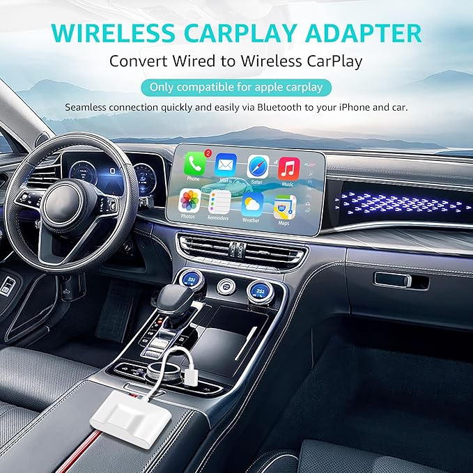 ISIX Wireless CarPlay Adapter/Dongle for Factory Wired CarPlay Cars, Plug & Play Auto Connect No Delay for Cars Year 2016-2023