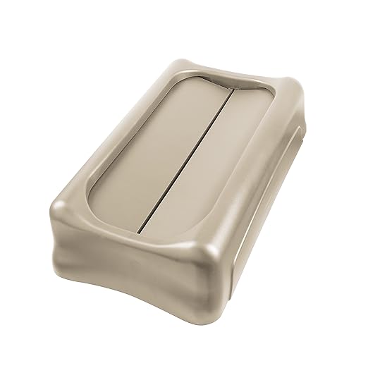 Rubbermaid Commercial Products SLIM JIM Swing Lid for Use with 16/23 Gallon Vented Slim Jim Containers Beige for Kitchens/Classrooms/Offices/Back of House