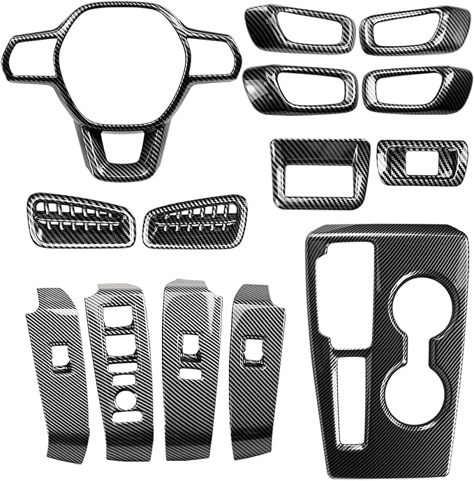 Center Console Moulding Trim for Honda Civic 2022-2026, Steering Wheel Cover Gear Shift Panel Cover (Carbon Fiber Style)