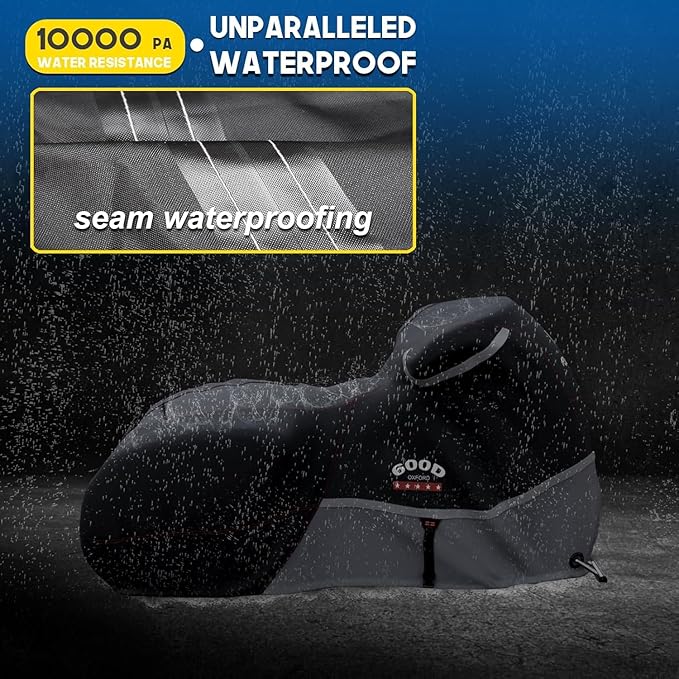 Rosefray Motorcycle Cover 600D Waterproof for Touring Models Harley Davidson Nightster,Sportster, Fat Boy Indoor & Outdoor Storage Black