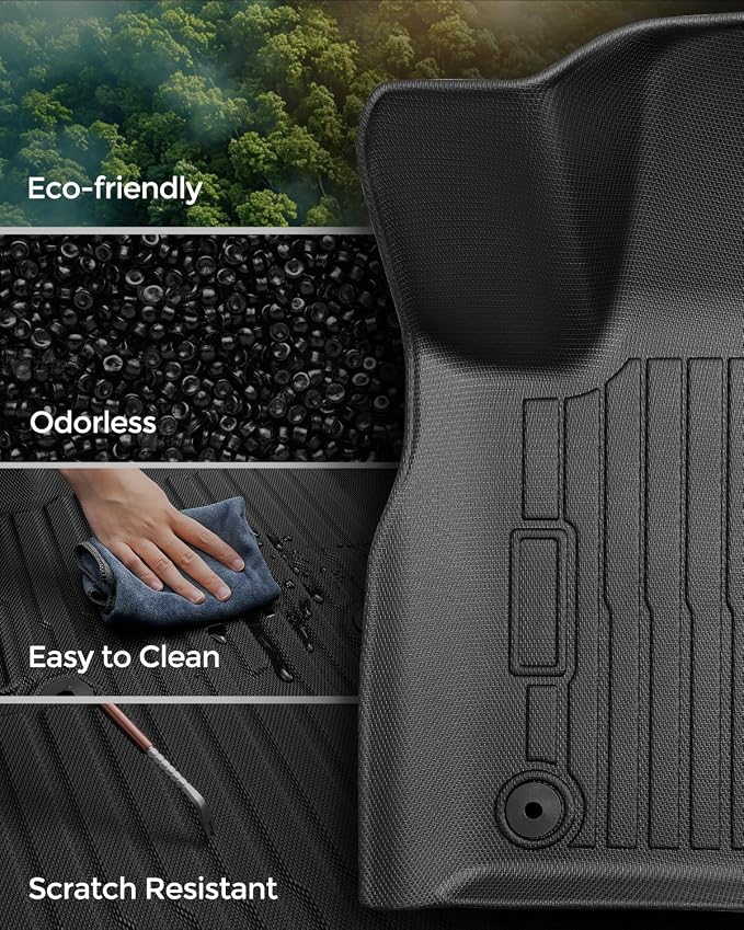 3 PCS for Dodge Durango Floor Mats 2011-2015,for Jeep Grand Cherokee Cargo Liners 2011-2015 All Weather Floor Liners Rubber Tech Car Accessories