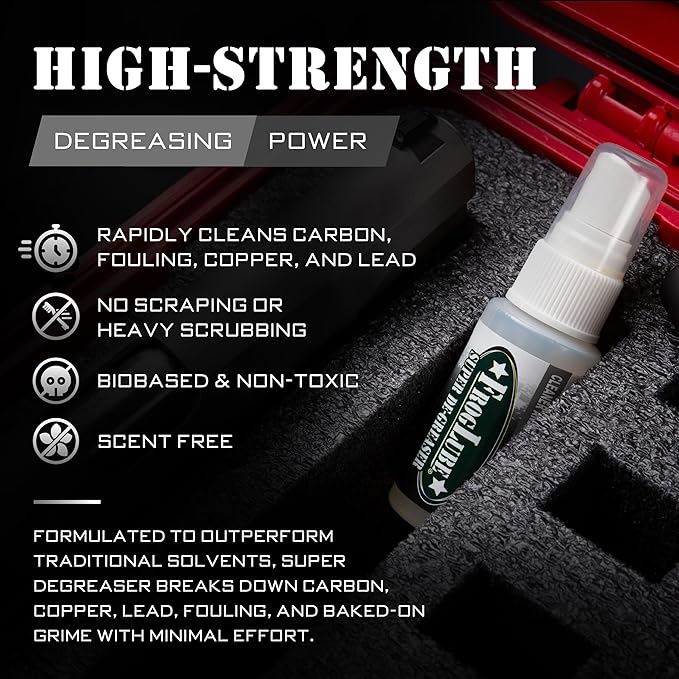 Frog Lube Super Degreaser – Concentrated Gun Cleaner Spray – Heavy Duty, Non-Toxic Gun Cleaning Solvent for Carbon, Copper, Fouling & Lead – Formulated by Retired Navy Seal