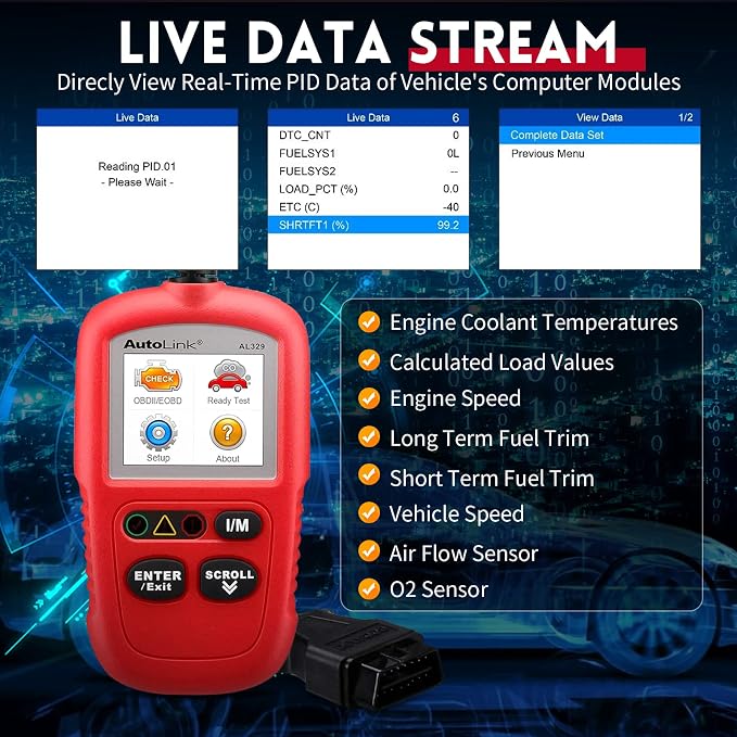Autel AutoLink AL329 OBD2 Scanner, Upgrade of AL319 & MS309 Code Reader, OBDII Reader with Auto VIN, Live Data, DTC Lookup, Emission Monitor Test, I/M Readiness Smog Check CAN Diagnostic Scan Tool