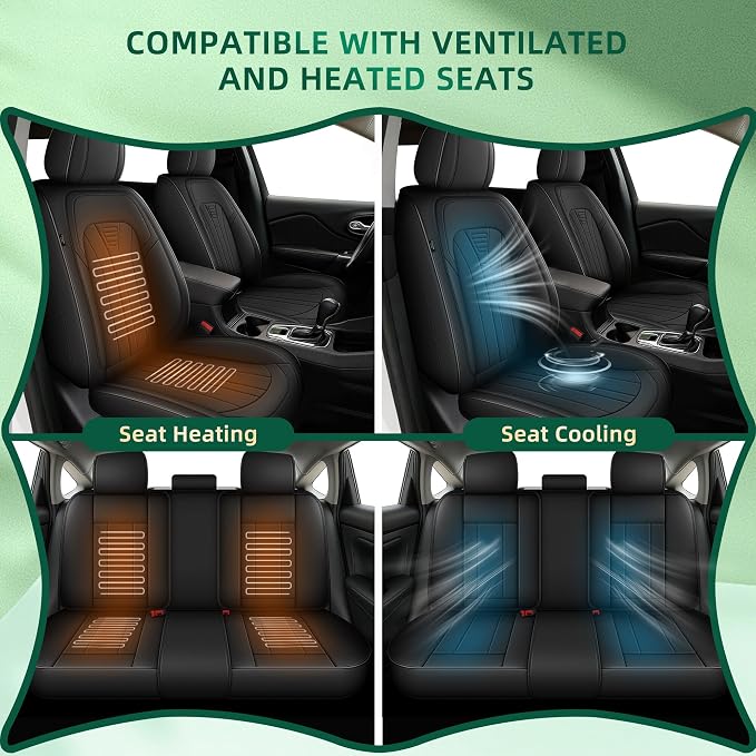 Car Seat Covers Fit for Ford Bronco Sport 2021-2025 2026 Waterproof Leather Seat Covers Breathable and Comfortable All Weather Seat Covers (Full Set 5 Seat, Black)