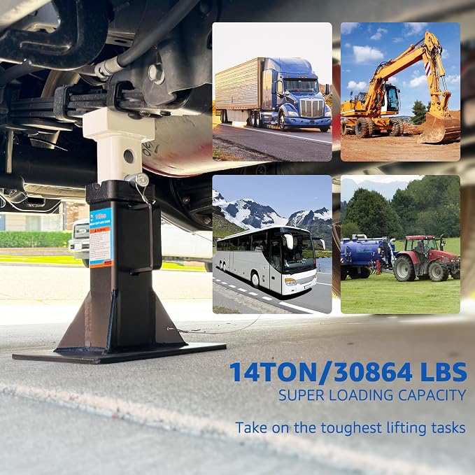 HKTE 14 Ton Jack Stands 28000 lbs Heavy Duty Car Jack Stands Adjustable 12''–17.7'' Vehicle Jack Stands Wide Base Dual Lock Steel Automotive Jack Stands for Trucks SUVs Garage,2 Pack