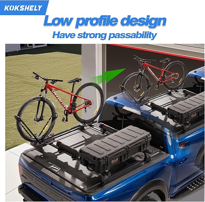 71.3’’ Adjustable Truck Bed Rack Cross Bars(2-Pack) for Full-Size Trucks, T-Slot Tonneau Cross Bars| Aluminum Cross Bar with Top Slide Mount | Compatible with Kayak Racks, Bike Racks & More