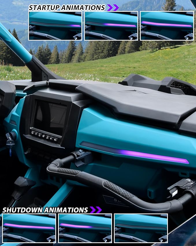 SAUTVS Purple LED Dash Light Assembly for Polaris RZR PRO XP/R/S 2025 2026 Accessories, IP67 Waterproof ABS Material (Replace OEM #2418039, #2418040)
