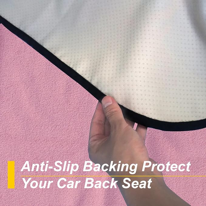 Back Seat Cover for Car Trucks Van SUV Jeep,Waterproof Rear Bench Towel Seat Covers for Dogs and Kids,Automotive Backseat Protector (Pink)