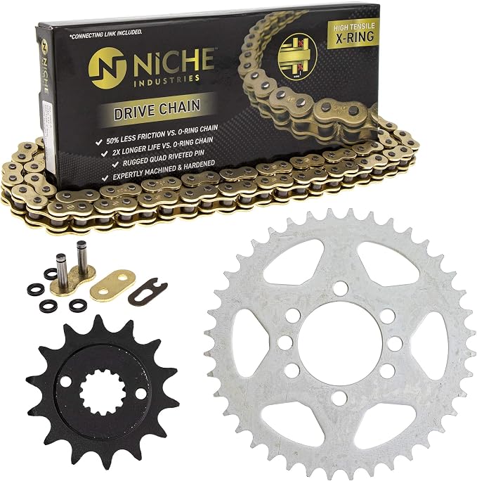 NICHE Drive Sprocket Chain Combo for Suzuki QuadSport Z400 LT-Z400 Front 14 Rear 40 Tooth 520V-X X-Ring 96 Links